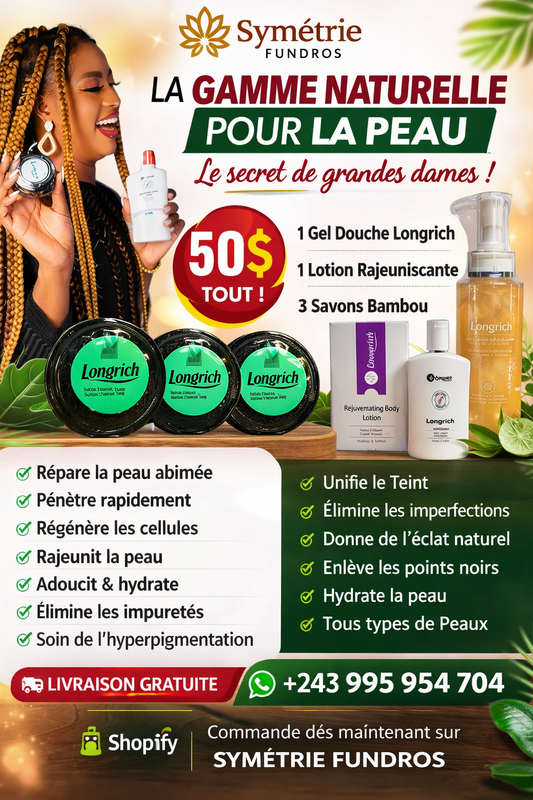 COMBO BEAUTE SAVON + LOTION RAJEUNISSANTE + GEL DOUCHE LONGRICH
