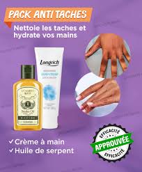 Pack Antitaches & Réparateur Intense – Crème Mains + Huile de Serpent Longrich